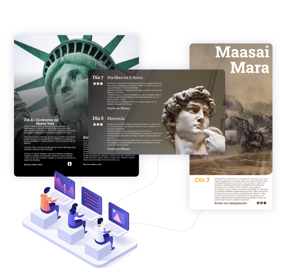 Pestaña de itinerario de la plataforma Moken